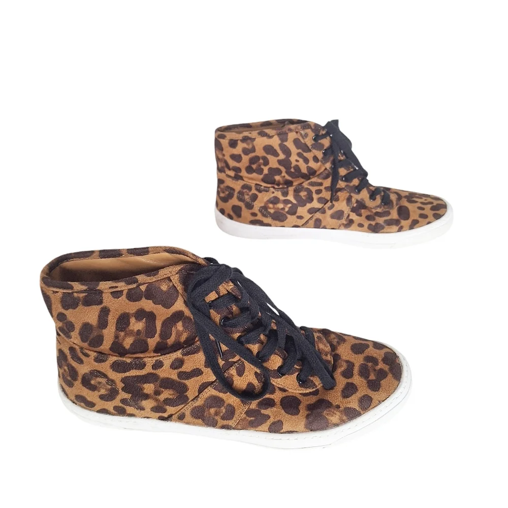 DV Dolce Vita SZ 8.5 Serene Leopard Print High-Top Sneakers‎